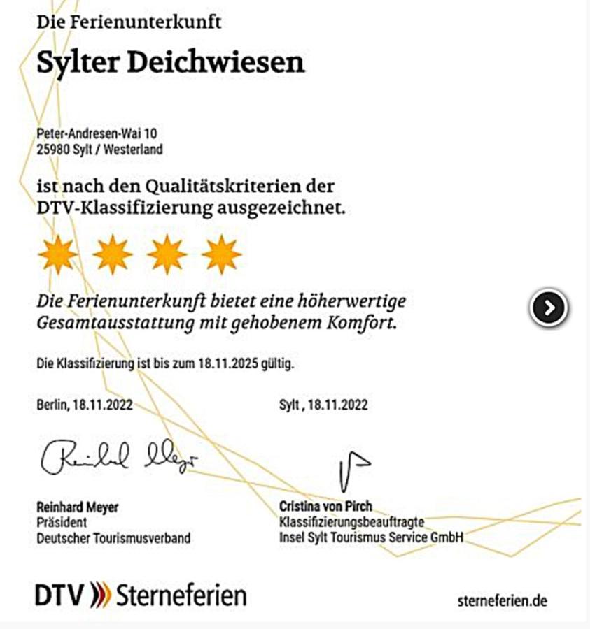 3-Zimmer-Ferienwohnung Deichwiese Westerland 1-3 Personen Ngoại thất bức ảnh